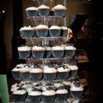 black wedding cupcakes tower